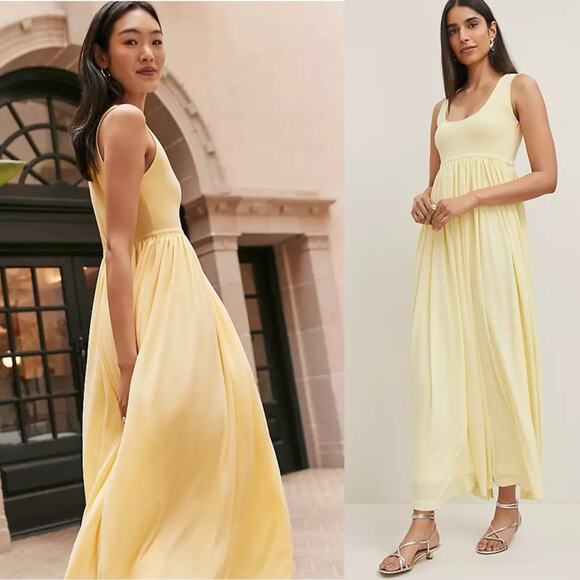 NWT NEW Ann Taylor Mixed Media Sweater Tank Dress Butter Yellow - Picture 1 of 5